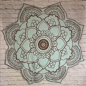 Elegant Mandala Tapestry in Brown and Cream